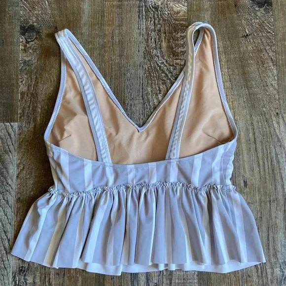 Kortni Jeane |  Striped Ruffle Bikini Top - Picture 2 of 7